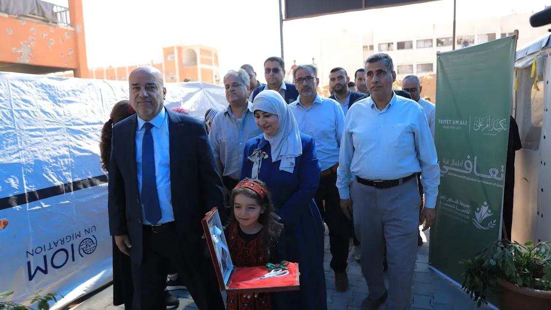 جمعية فلسطين الغد تفتتح مدرسة فلسطين الغد 2 بالشراكة مع تكية أم علي في غزة